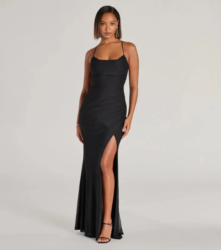 Hadlee Sweetheart Halter Mermaid Mesh Formal Dress sold by Windsor