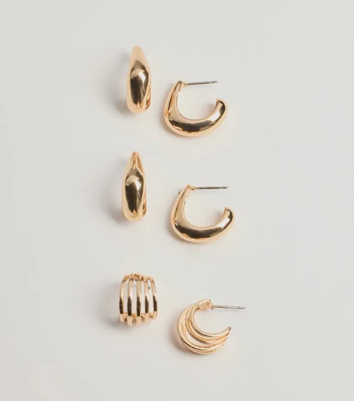 Sleek Design Hoop Earrings Set sold by Windsor