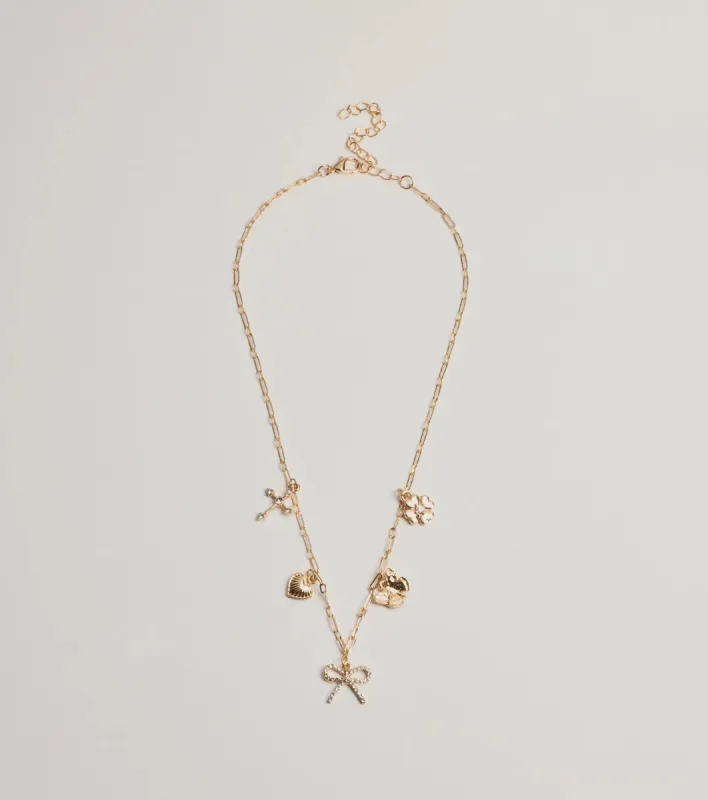Adorably Glam Multi Charm Necklace sold by Windsor
