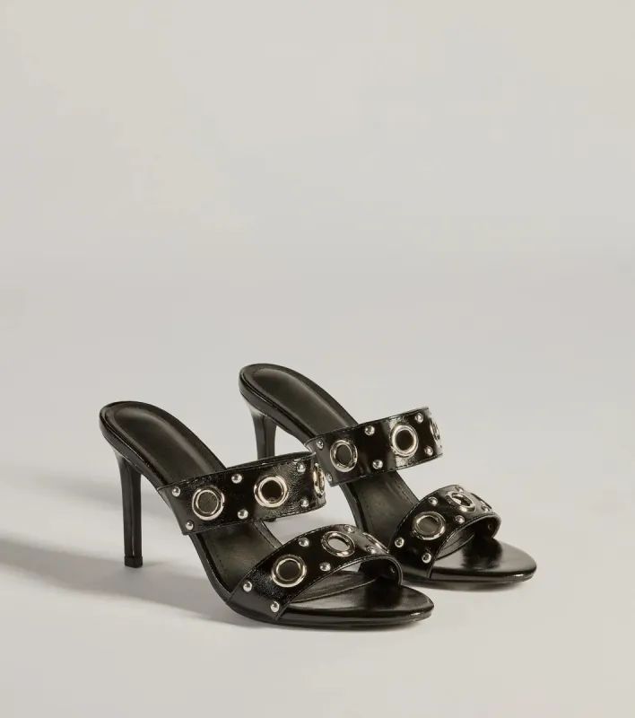 Stylish Edge Studded Strappy Stiletto Mules sold by Windsor