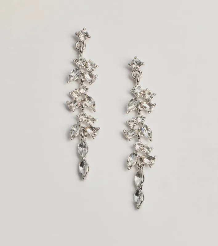 Twinkling Radiance Rhinestone Linear Earrings sold by Windsor