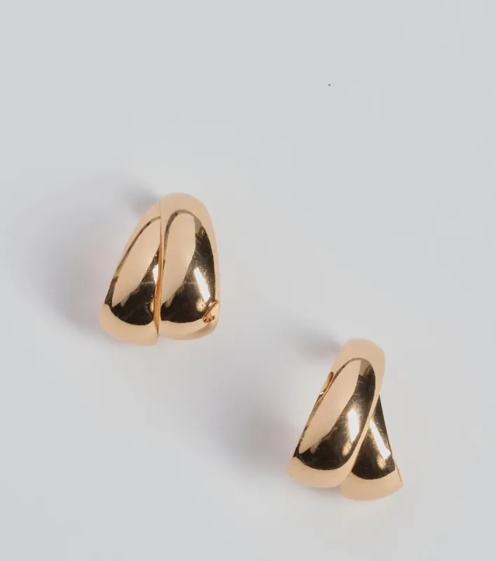 Sleek Allure Curved Open Hoop Earrings sold by Windsor