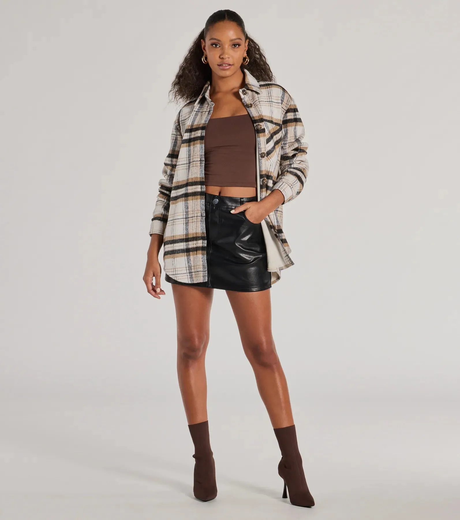 Sleek Edge Faux Leather Mini Skirt sold by Windsor product image thumbnail 3
