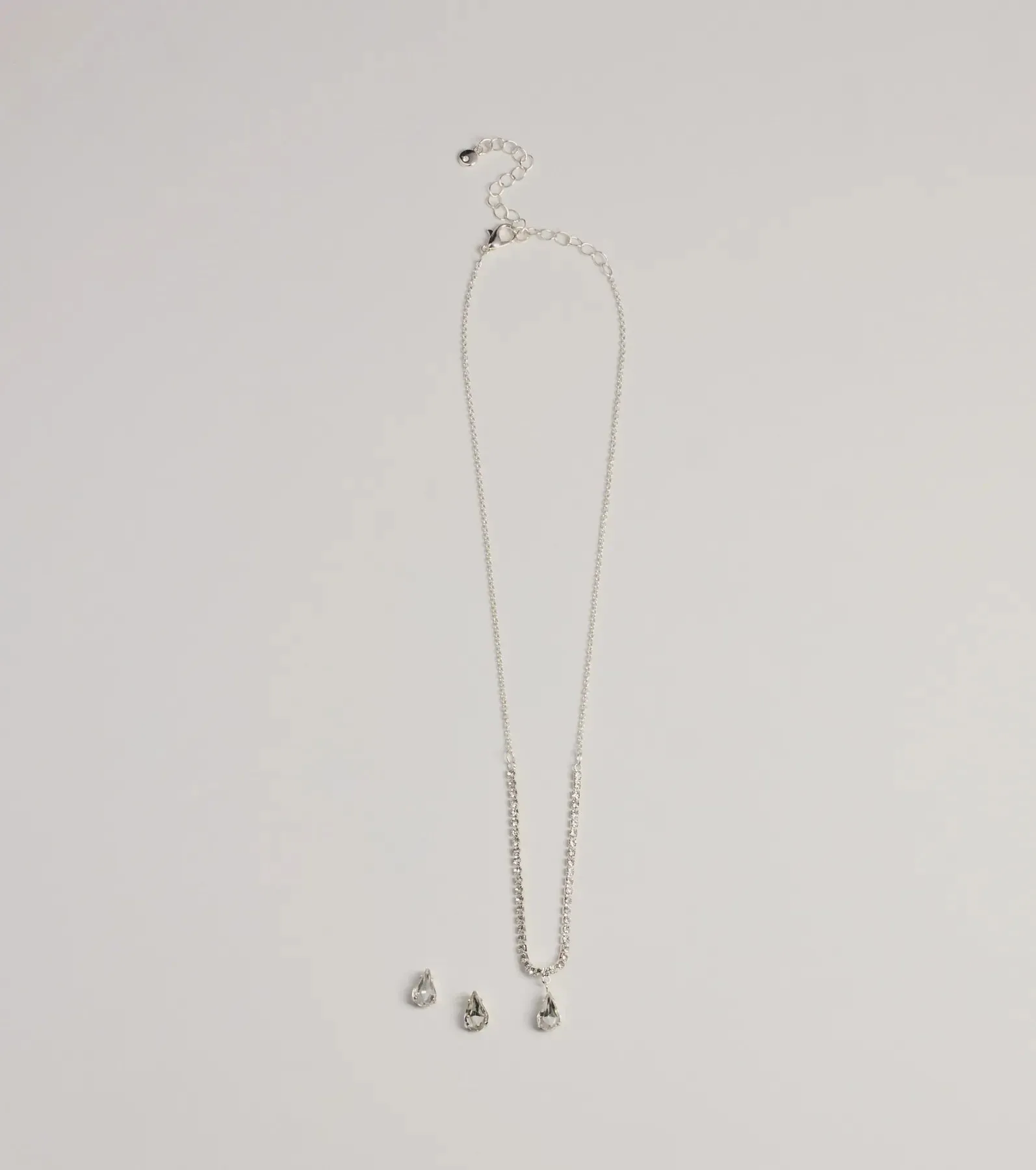 Chic Delicate Rhinestone Necklace And Earrings Set sold by Windsor