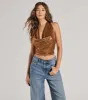 Glam Trendsetter Metallic Knit Halter Top sold by Windsor