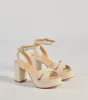 Trendy Moment Faux Croc-Embossed Criss-Cross Platform Heels sold by Windsor