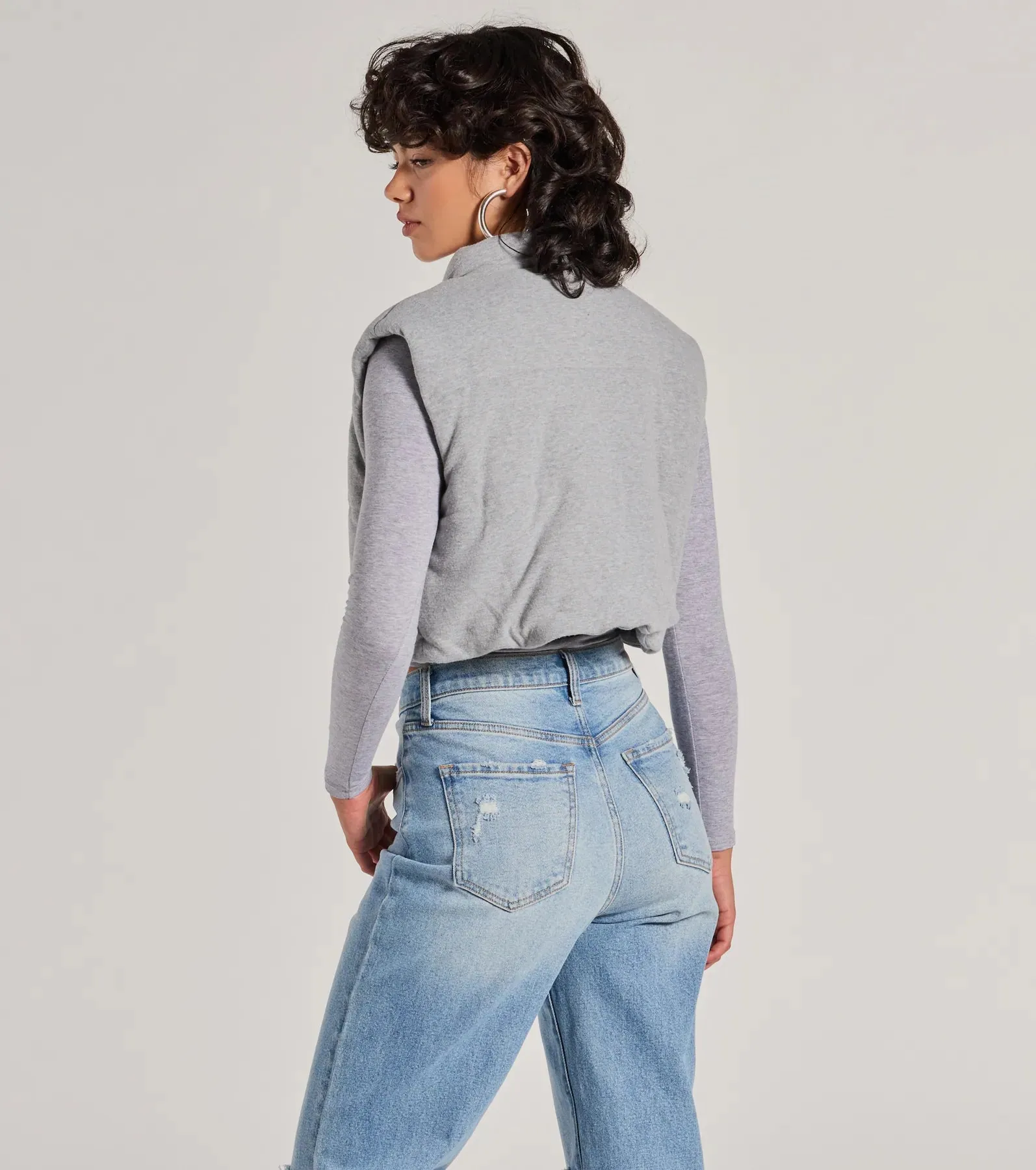 Cozy Vibes Knit Cropped Puffer Vest sold by Windsor product image thumbnail 2