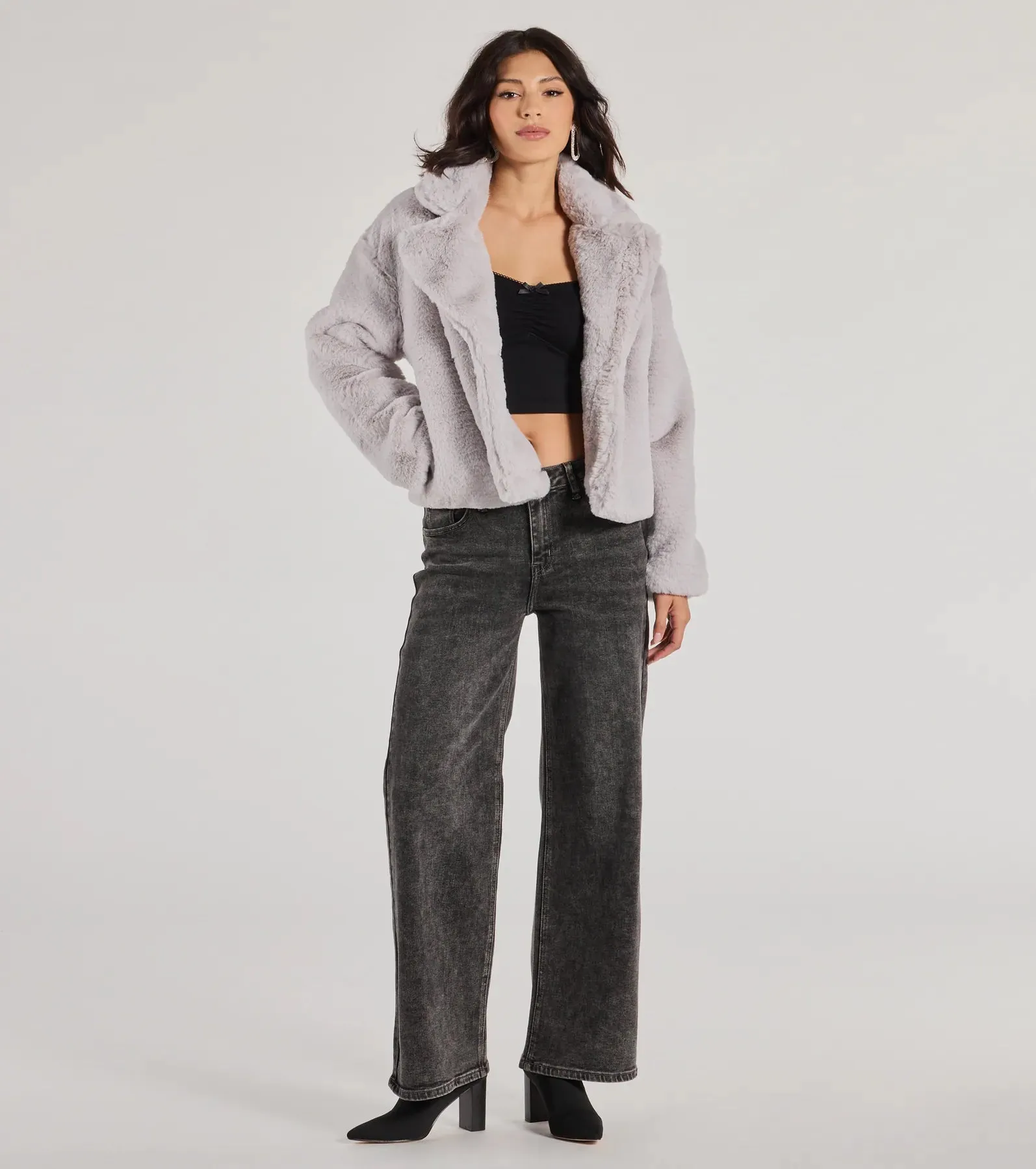 Diva Chic Cropped Faux Fur Jacket sold by Windsor product image thumbnail 3