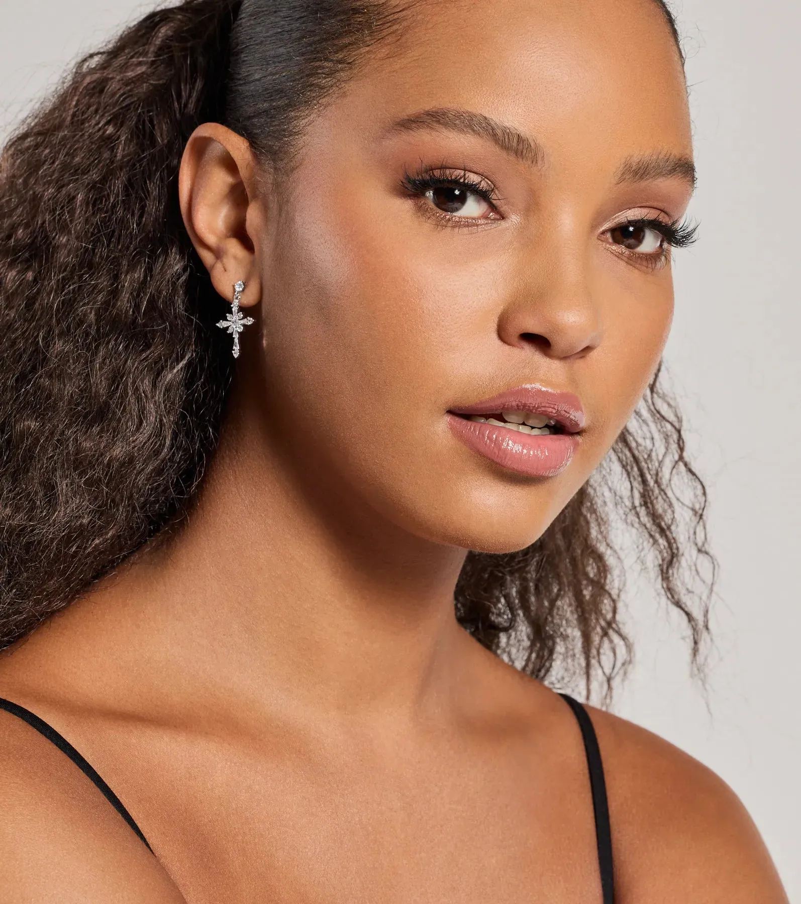 Divine Dazzle Cubic Zirconia Cross Charm Earrings sold by Windsor product image thumbnail 2