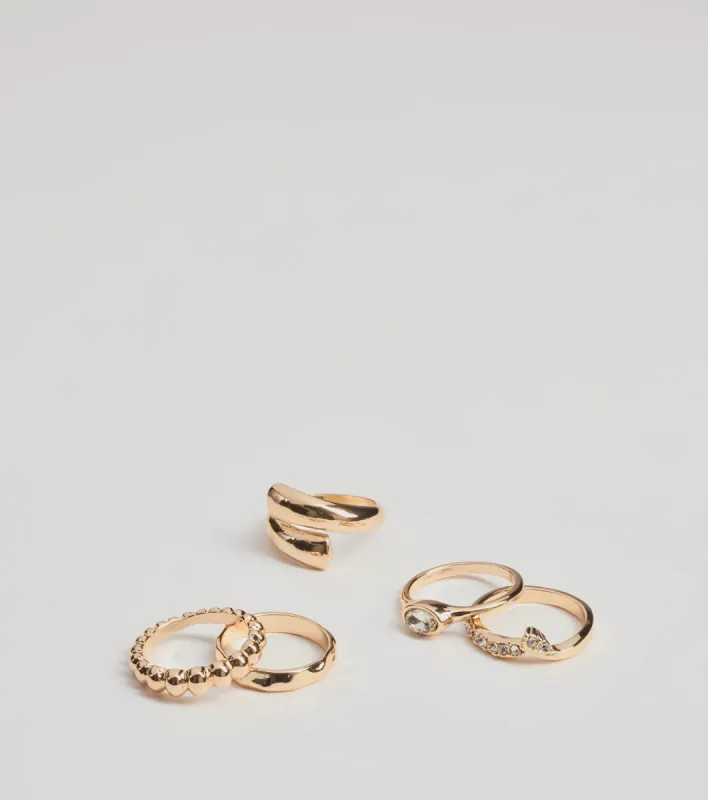 Elevated Chic Five-Pack Ring Set sold by Windsor