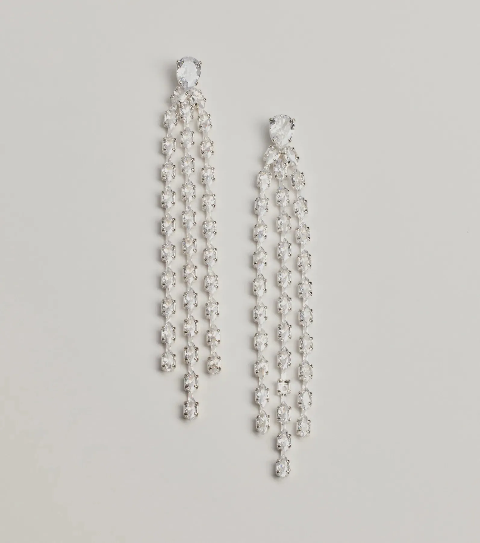 Starlit Beauty Fringe Rhinestone Earrings sold by Windsor