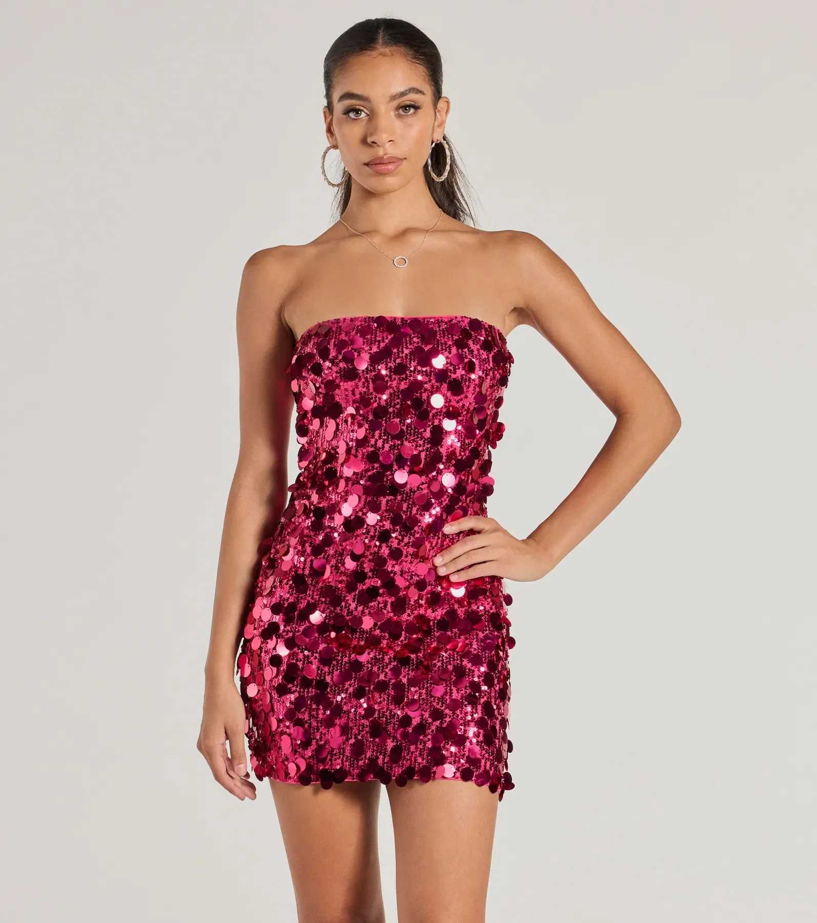 Party-Starter Sequin Strapless Bodycon Mini Dress sold by Windsor