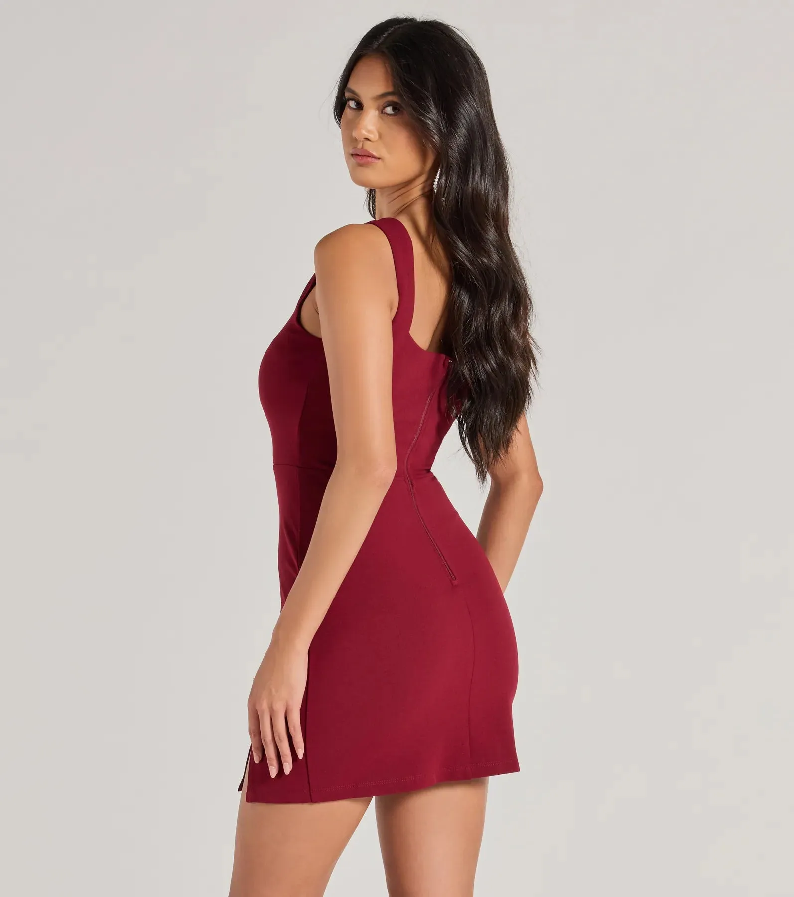 Chic Details Square Neck Bodycon Mini Dress sold by Windsor product image thumbnail 2