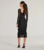Elegant Ruched And Ruffled Mesh Midi Dress sold by Windsor