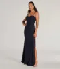 Samira Mesh High Slit A-Line Formal Dress sold by Windsor