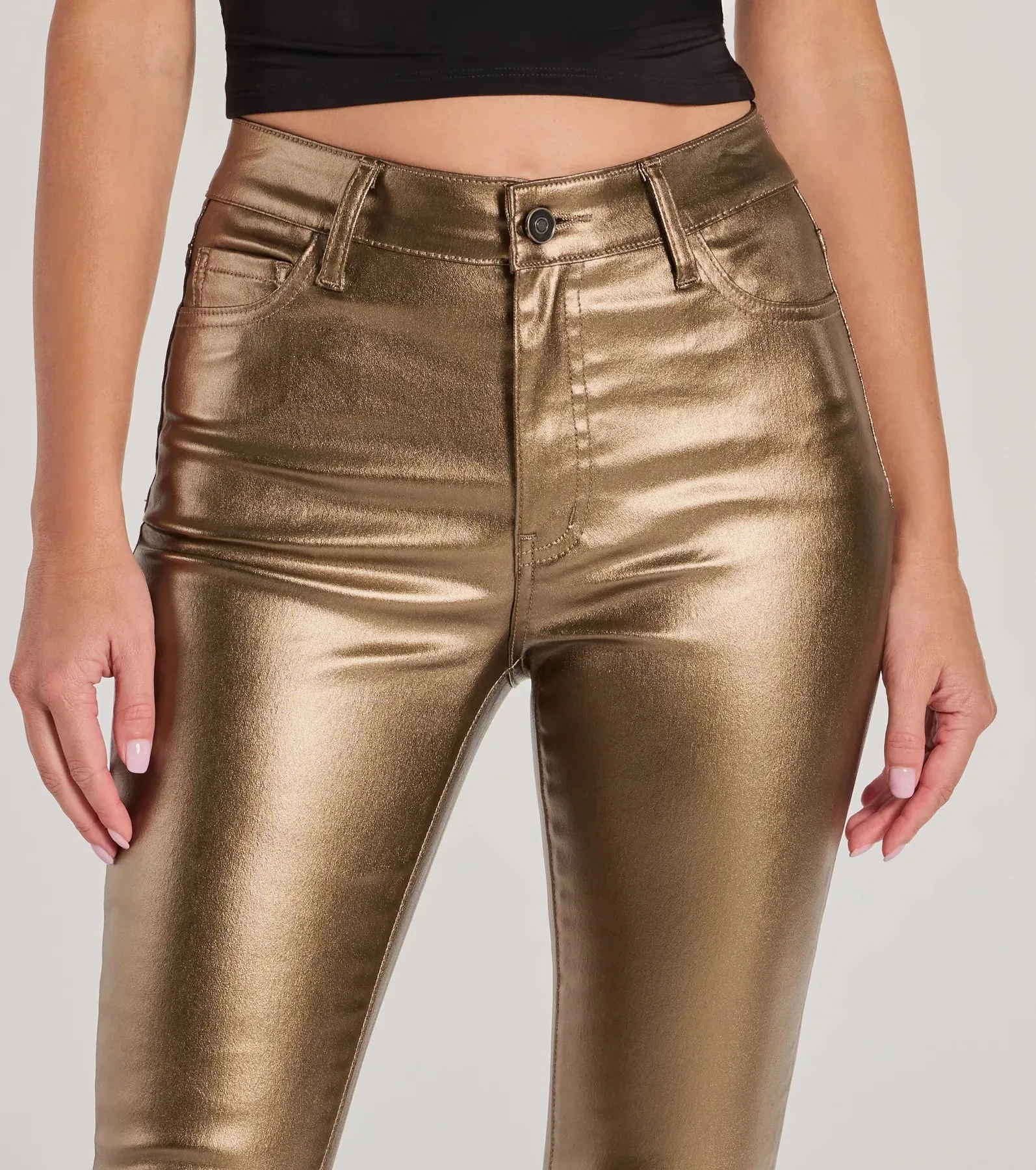Fab Moves Metallic Faux Leather Skinny Pants sold by Windsor product image thumbnail 3