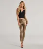 Fab Moves Metallic Faux Leather Skinny Pants sold by Windsor