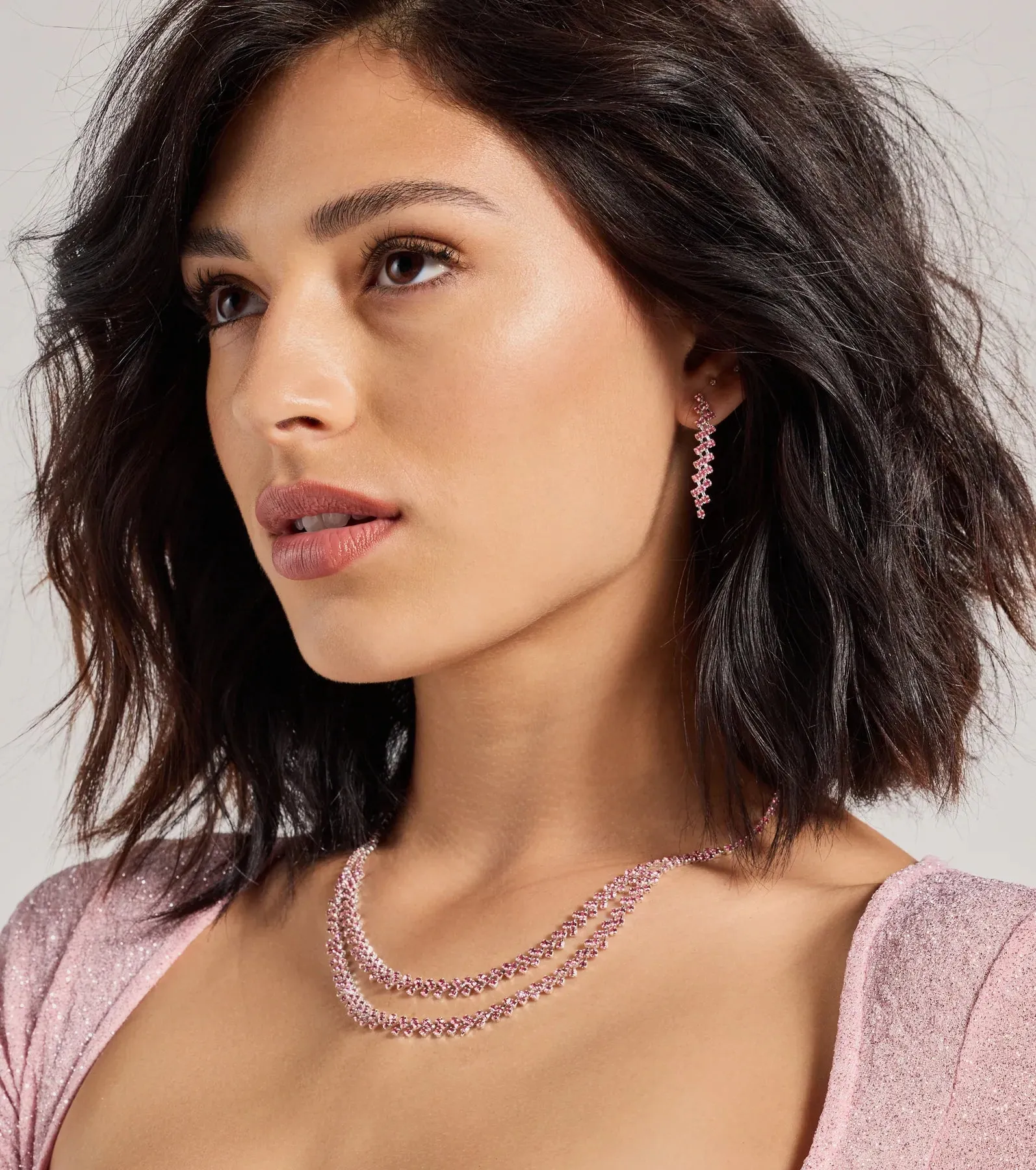 Layered Rhinestone Radiance Necklace Set sold by Windsor