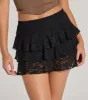 Charming Allure Drop Waist Tiered Lace Skort sold by Windsor
