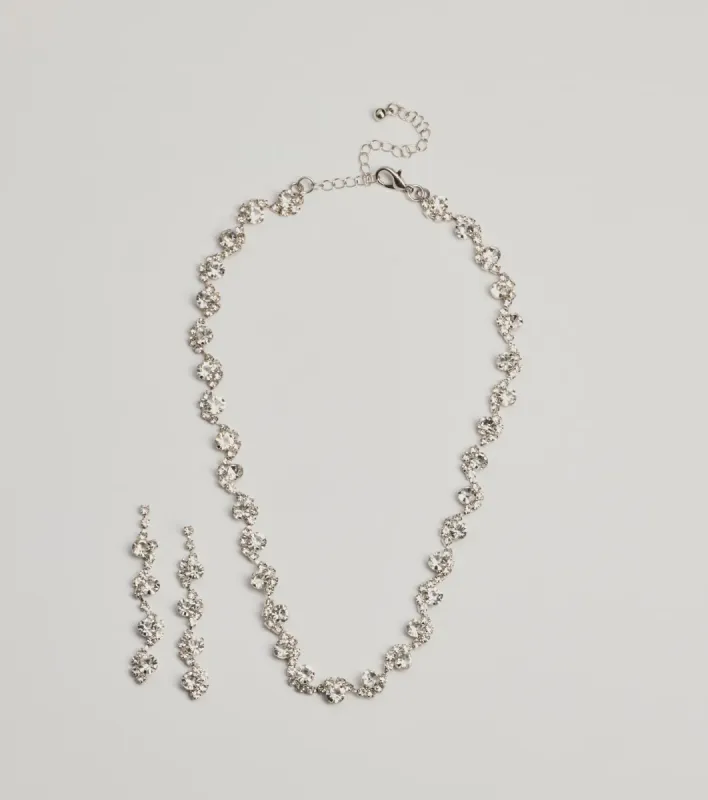 Glam Nights Rhinestone Collar Necklace Set sold by Windsor