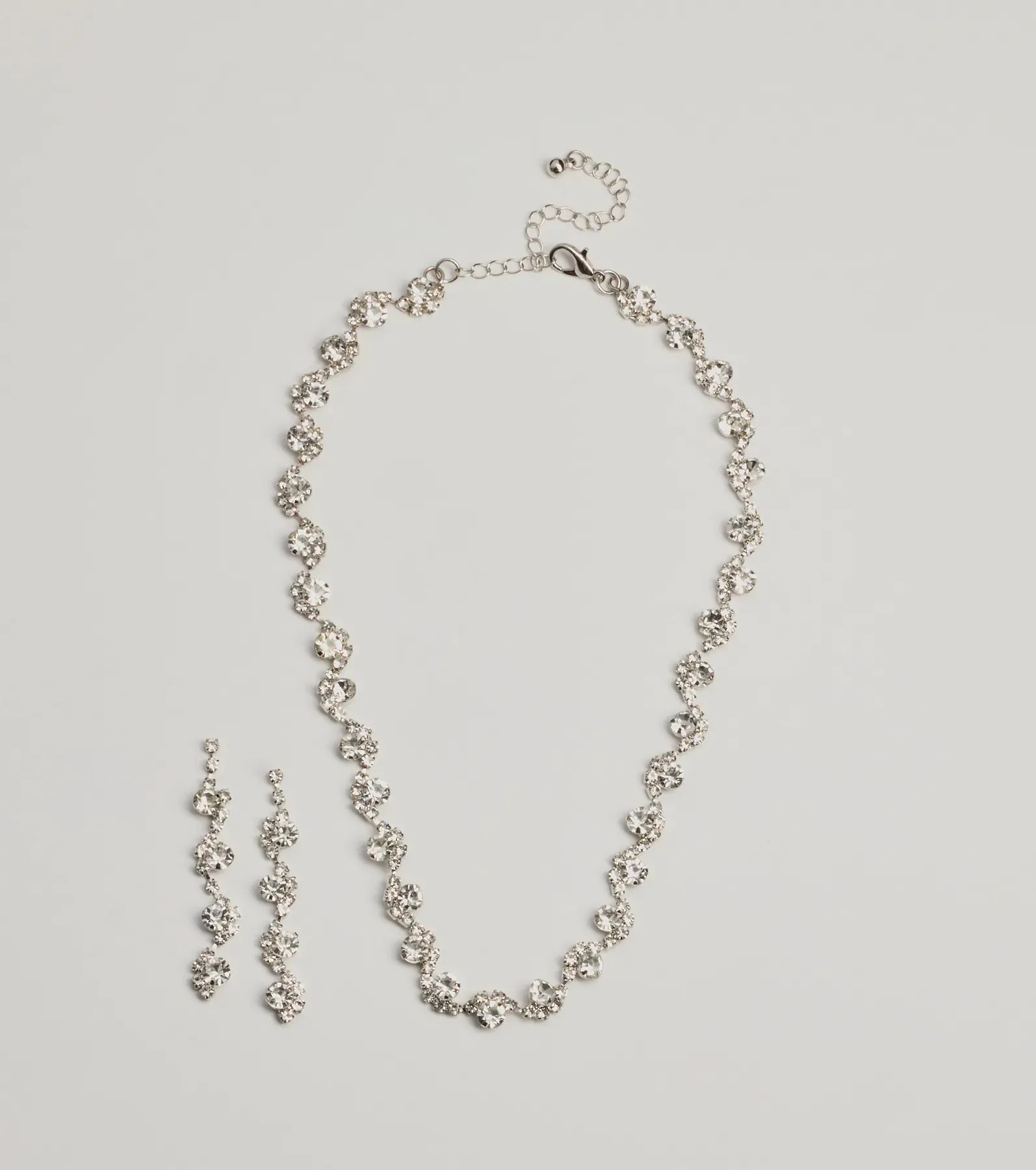 Glam Nights Rhinestone Collar Necklace Set sold by Windsor