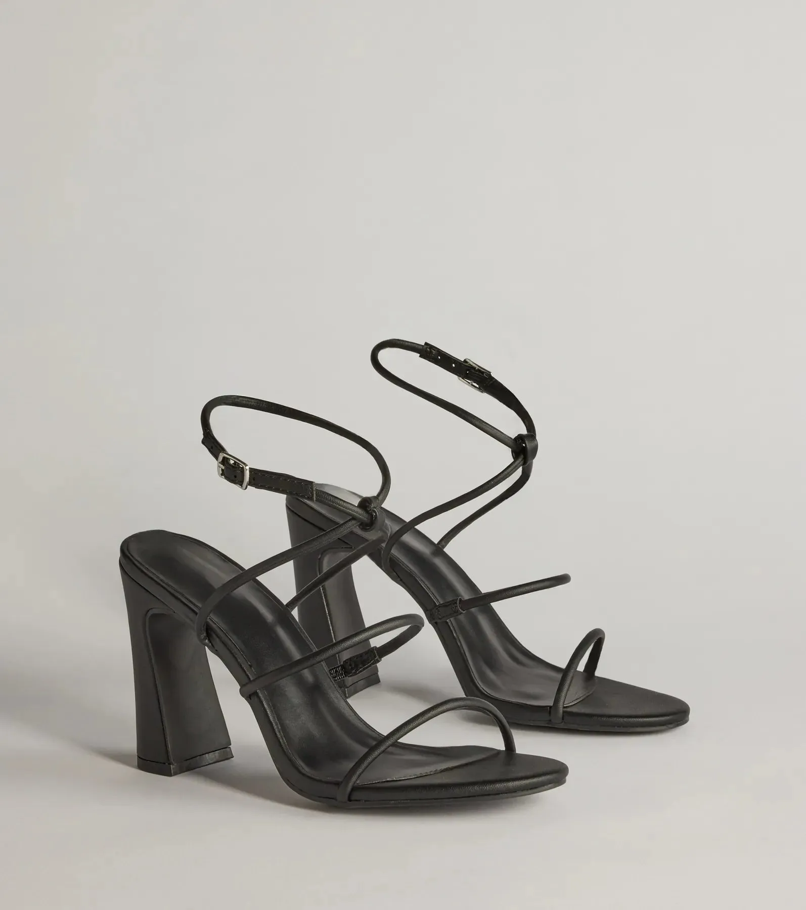 Endlessly Sleek Multi-Strap Block Heels sold by Windsor