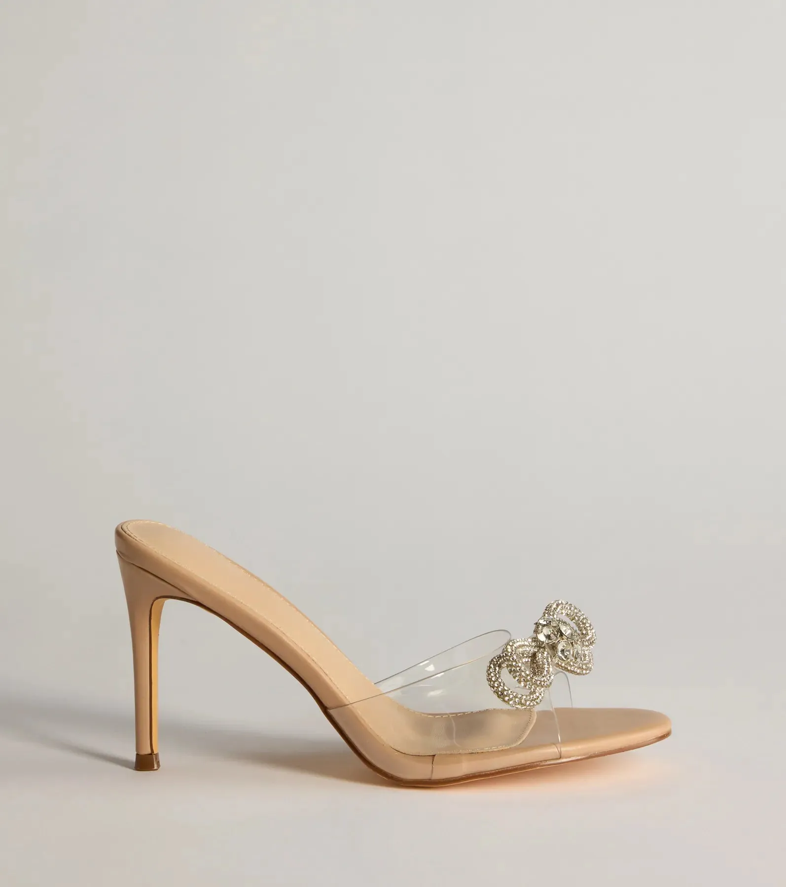 Clearly Glam Rhinestone Bow Stiletto Heels sold by Windsor product image thumbnail 2
