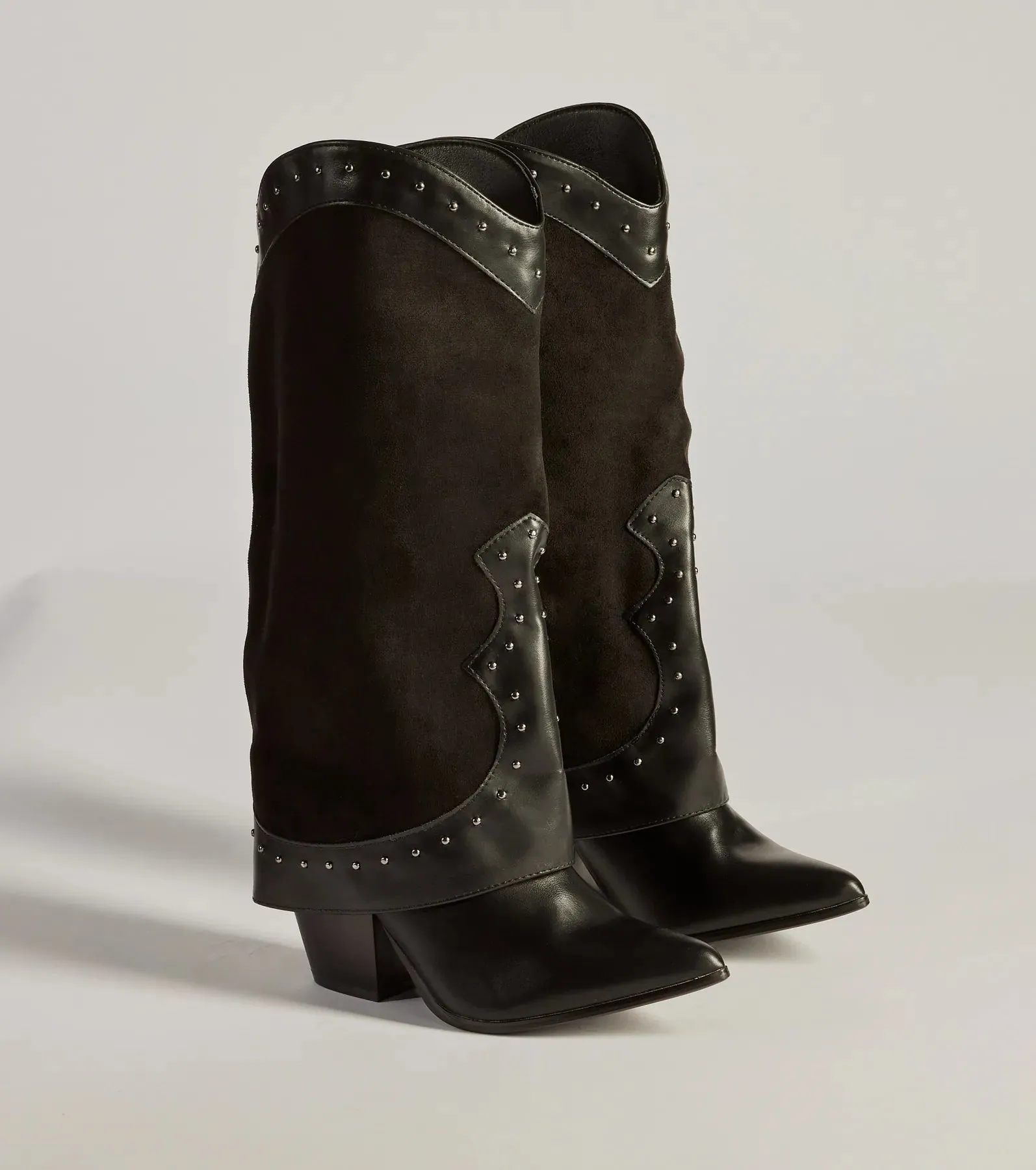 Studded Chic Fold-Over Under-The-Knee Boots sold by Windsor