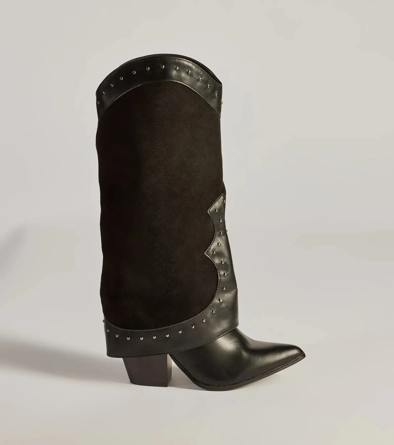 Studded Chic Fold-Over Under-The-Knee Boots sold by Windsor product image thumbnail 2