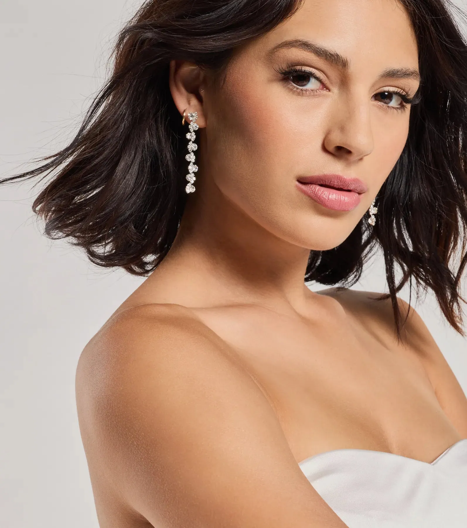 Elegant And Chic Rhinestone Duster Earrings sold by Windsor product image thumbnail 2