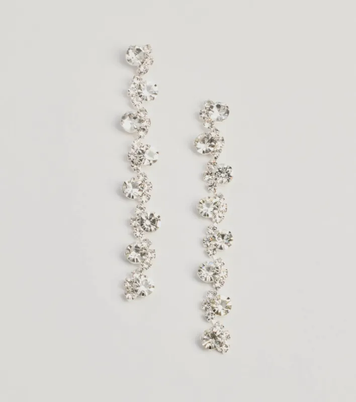 Elegant And Chic Rhinestone Duster Earrings sold by Windsor