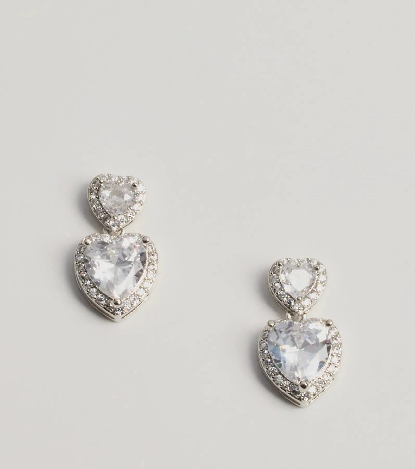 Glitzy Love Cubic Zirconia Heart Drop Earrings sold by Windsor
