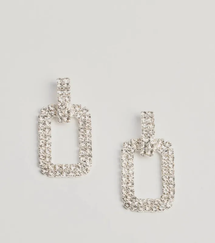 Sparkly Status Rhinestone Statement Earrings sold by Windsor