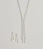 Glitzy Rhinestone Lariat Necklace And Earring Set sold by Windsor