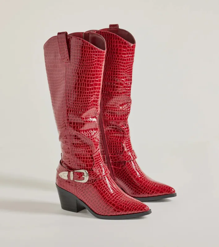 Desert Sun Western Buckle Under-The-Knee Boots sold by Windsor