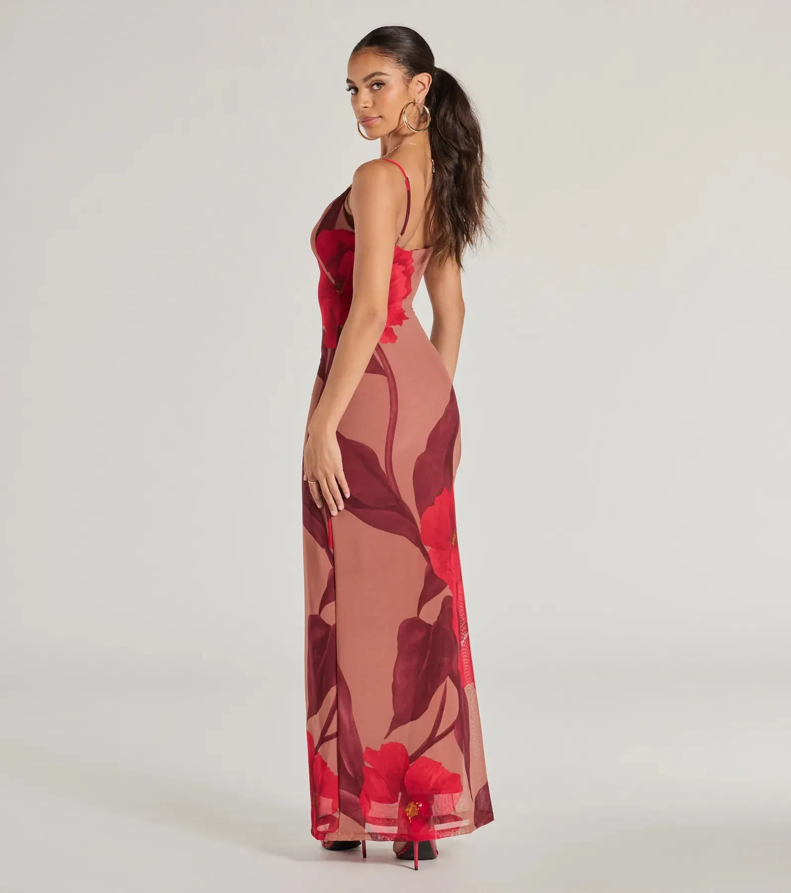 Gorgeous Aura Floral Mesh Maxi Dress sold by Windsor product image thumbnail 2