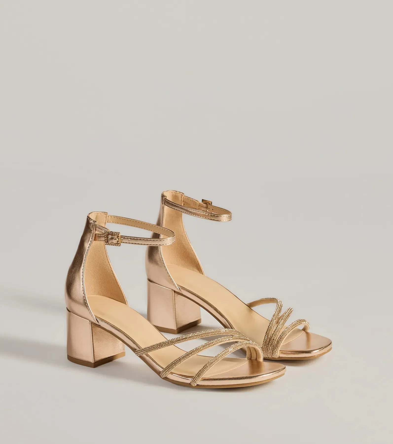 Glam Up Rhinestone Strappy Low Block Heels sold by Windsor product image thumbnail 5