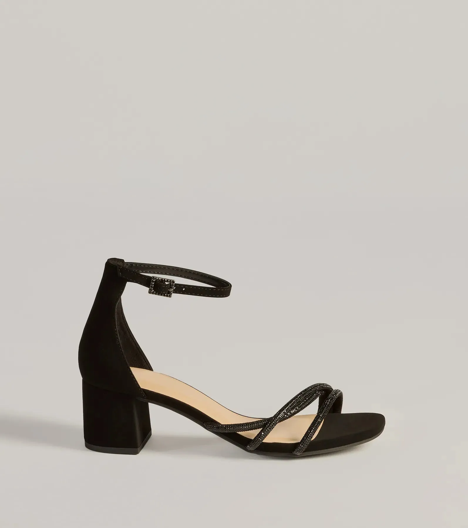 Glam Up Rhinestone Strappy Low Block Heels sold by Windsor product image thumbnail 2