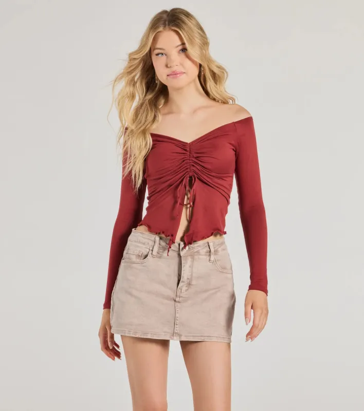 Adorable Flirt Off-The-Shoulder Knit Top sold by Windsor