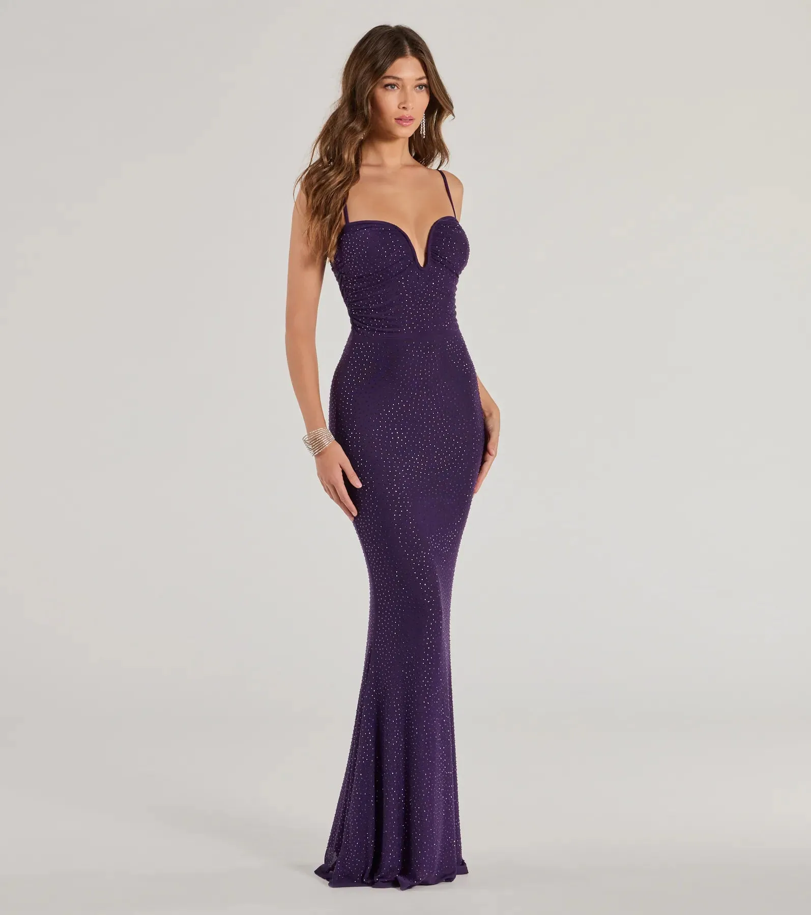 Jemma Embellished Studded Sleeveless Mermaid Dress sold by Windsor product image thumbnail 4