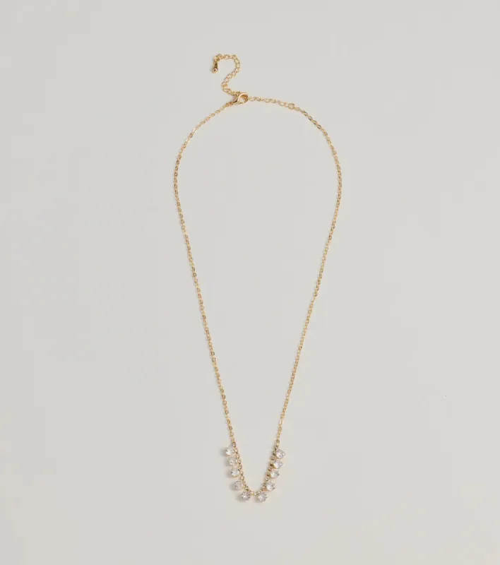 Delicate Glam Rhinestone And Clear Stone Necklace sold by Windsor