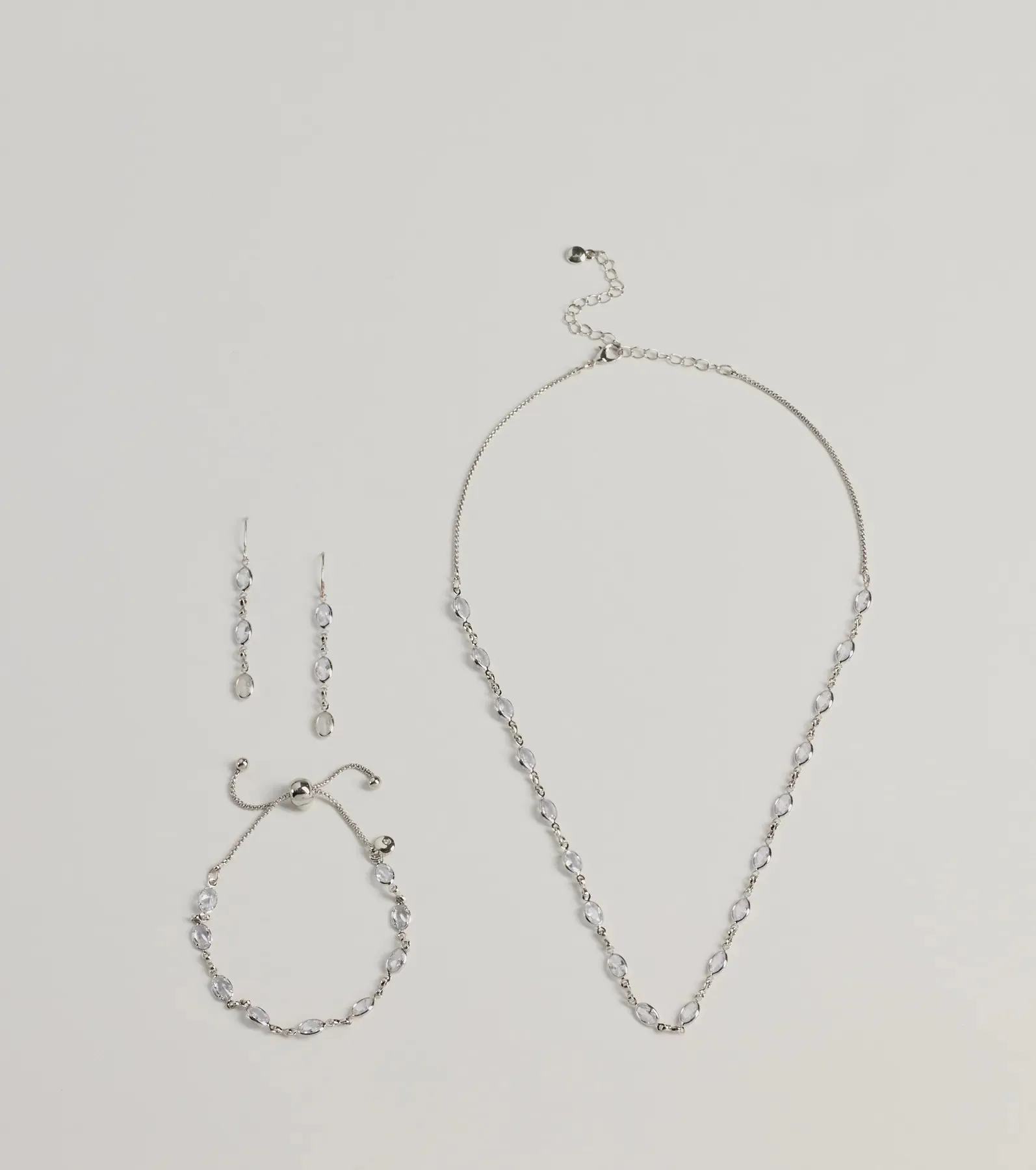 Bloom In Sparkles Necklace, Earrings, And Bracelet Set sold by Windsor