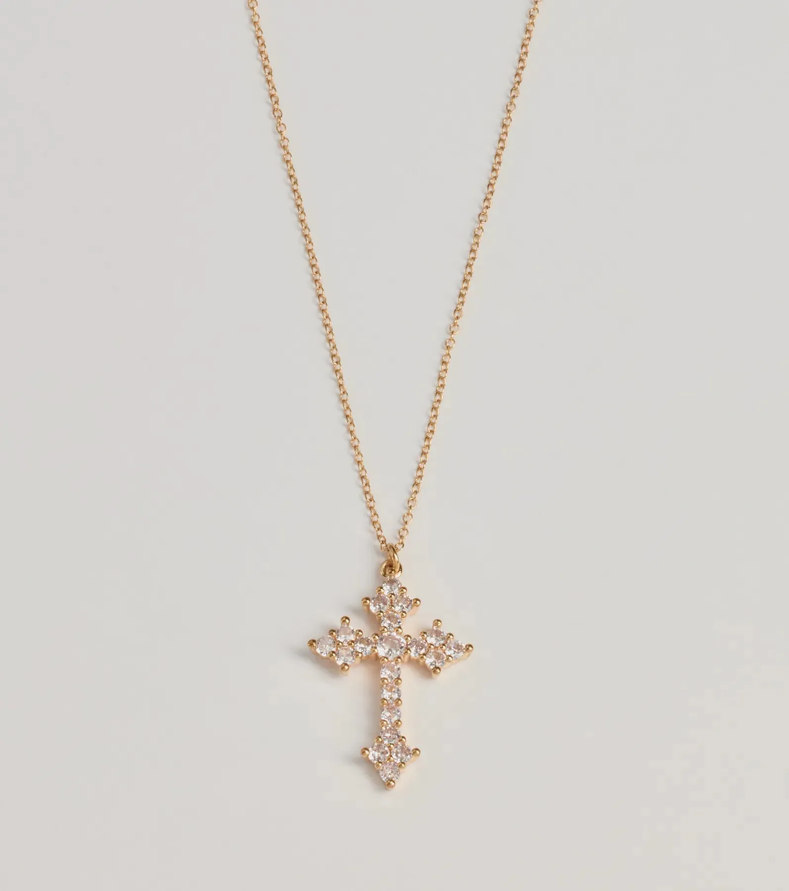Divine Charm Rhinestone Cross Pendant Necklace sold by Windsor product image thumbnail 2
