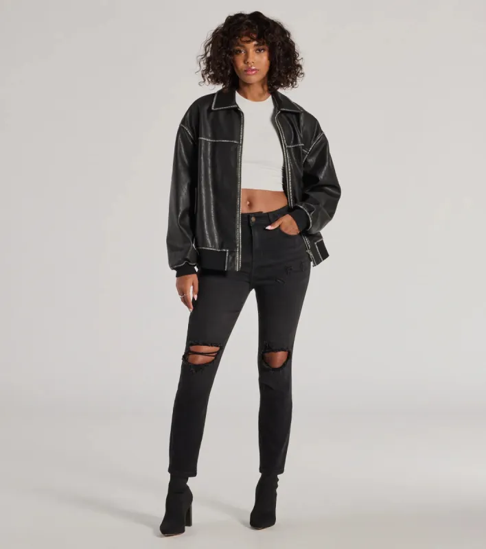 Edgy Mood High Rise Skinny Jeans sold by Windsor