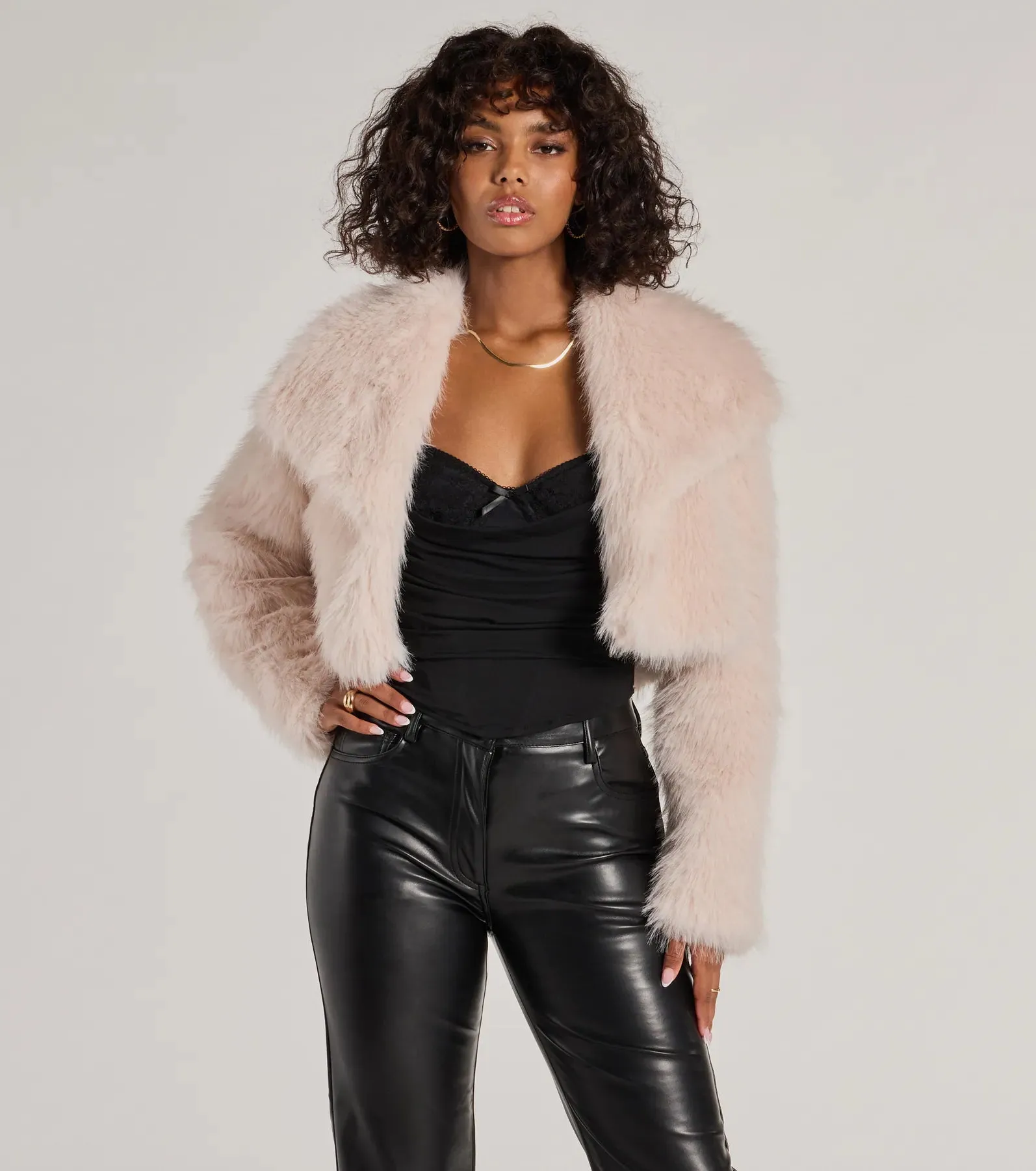 Layer On The Luxe Faux Fur Cropped Jacket sold by Windsor product image thumbnail 5