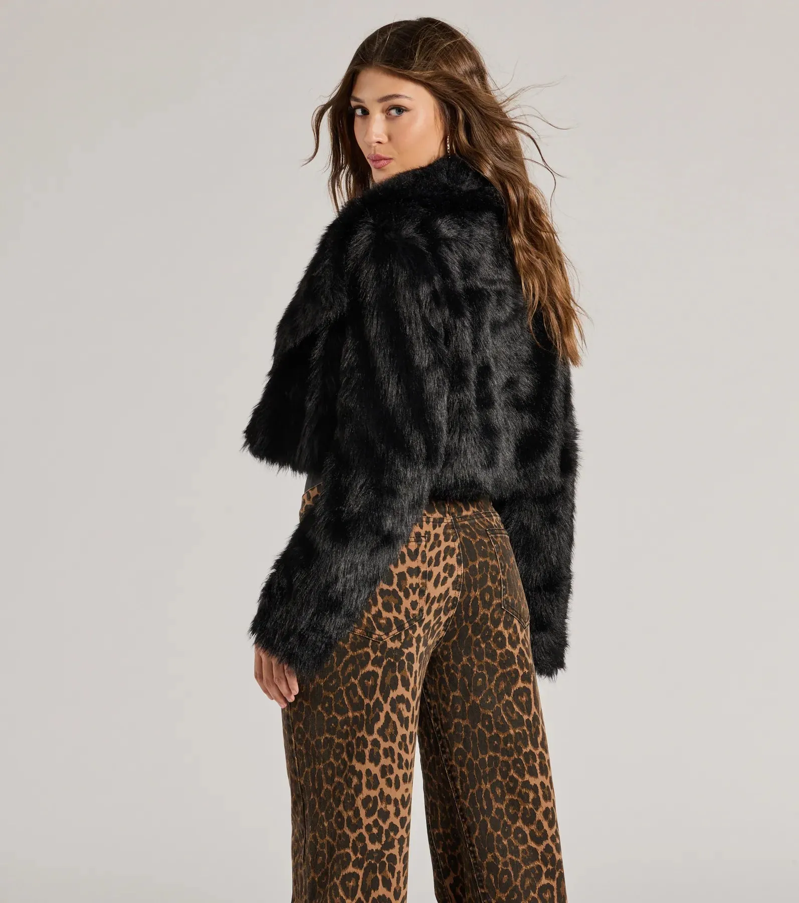 Layer On The Luxe Faux Fur Cropped Jacket sold by Windsor product image thumbnail 2