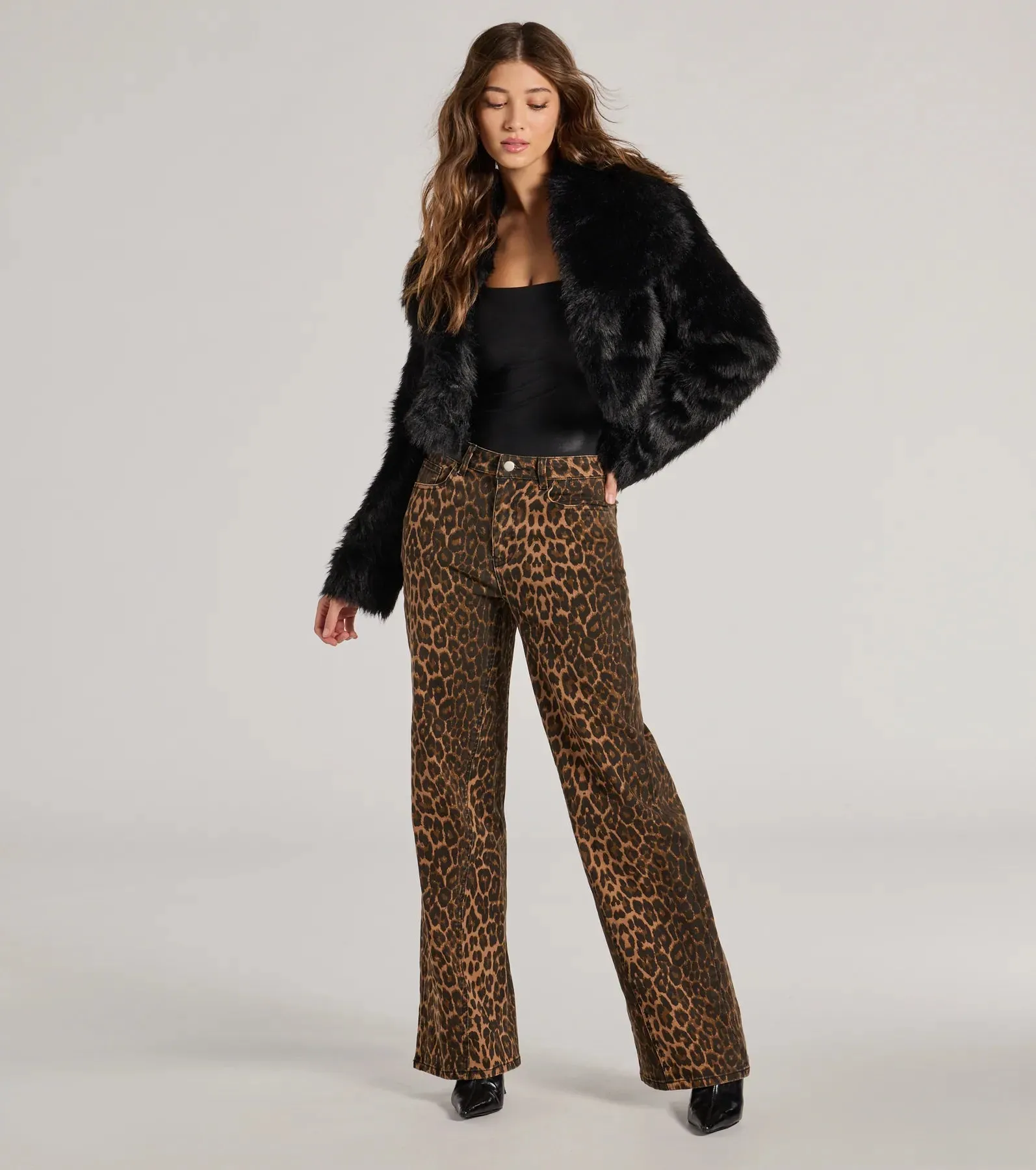 Layer On The Luxe Faux Fur Cropped Jacket sold by Windsor product image thumbnail 3