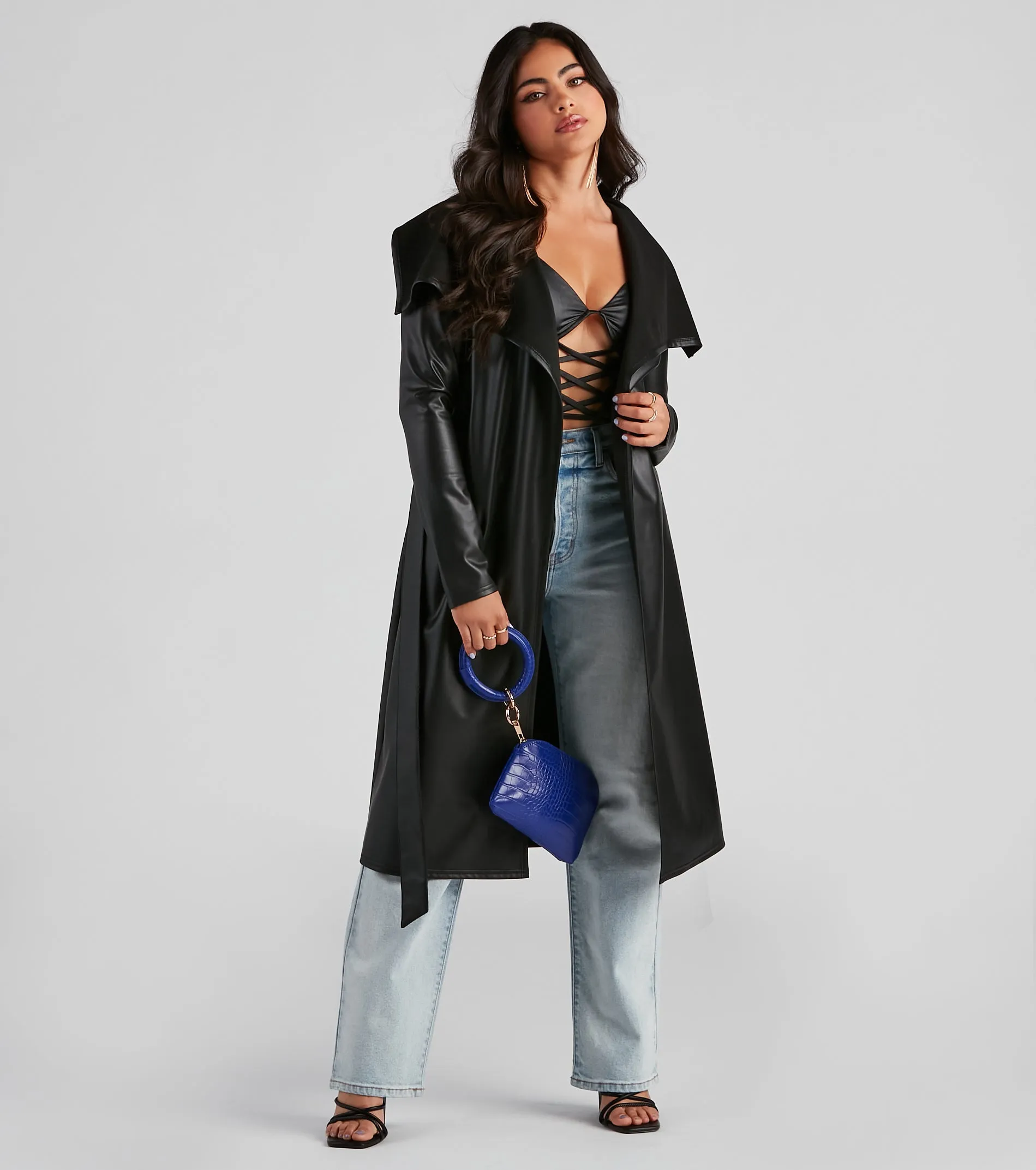 Elevated And Chic Faux Leather Trench sold by Windsor
