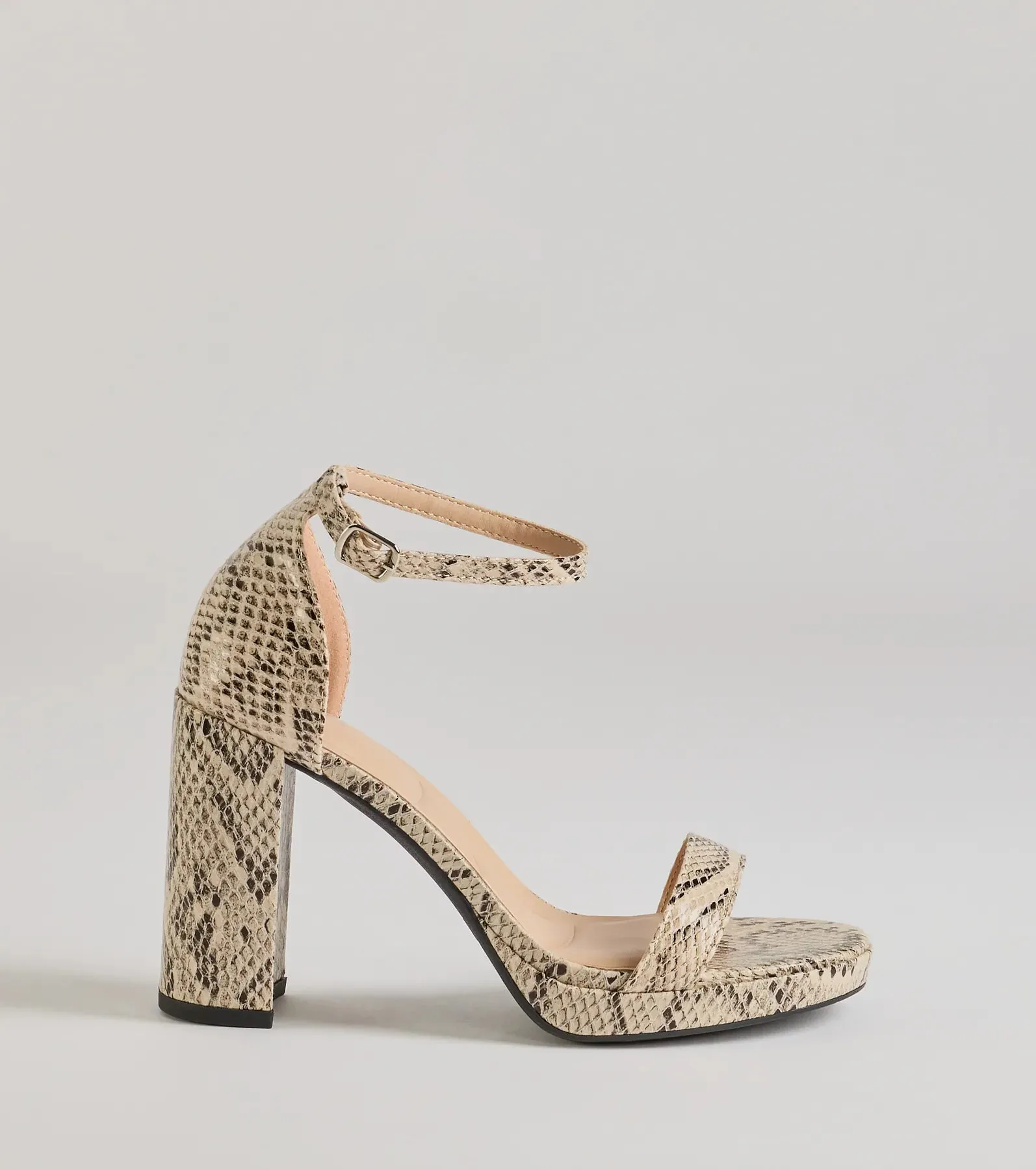 Sassy Moment Snake Print Block Heels sold by Windsor product image thumbnail 2