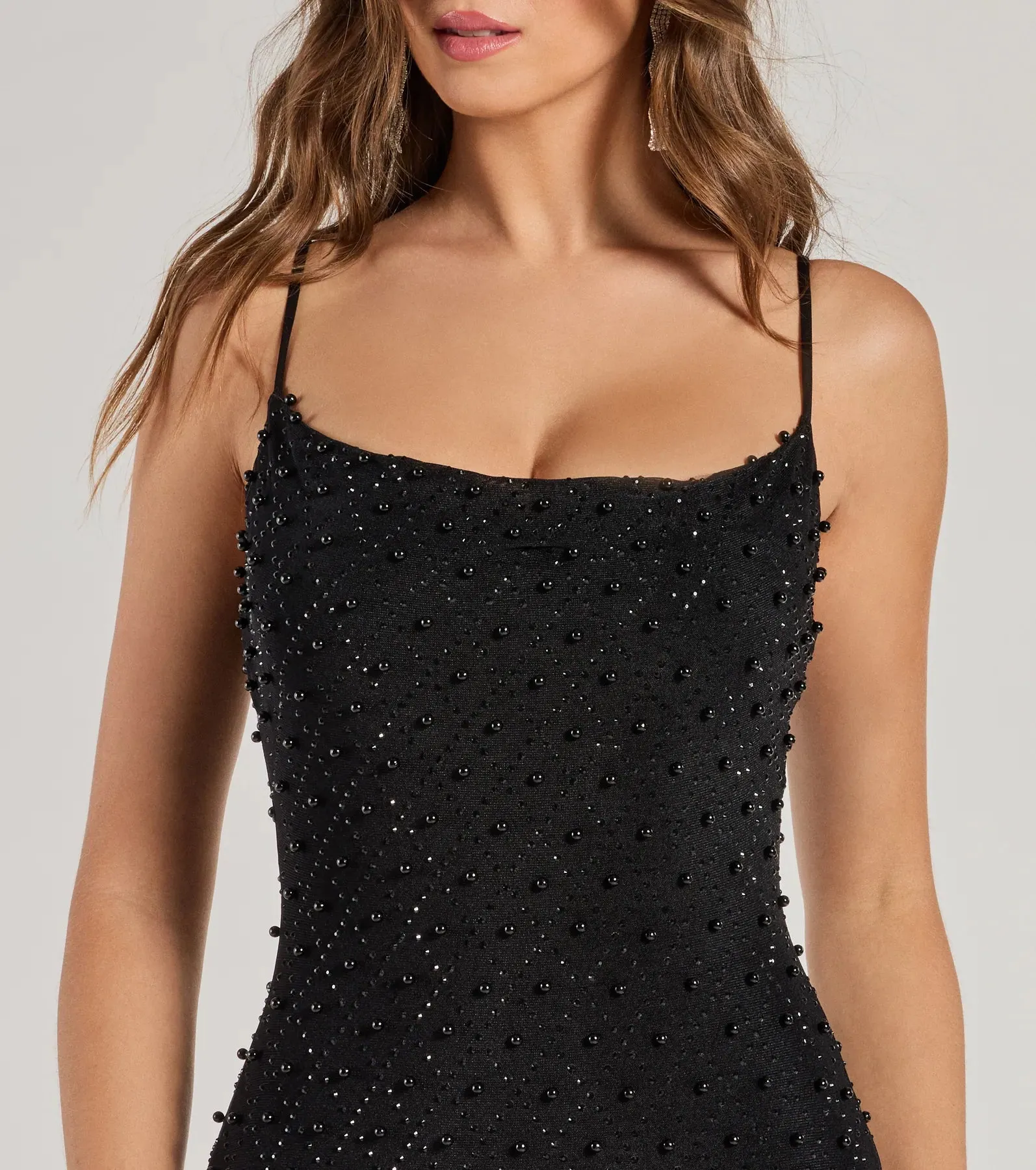 Elliot Rhinestone And Pearl Mesh Mermaid Dress sold by Windsor product image thumbnail 3